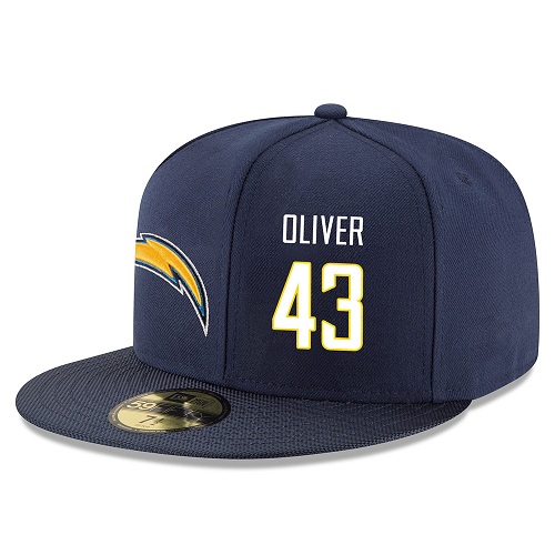 NFL Los Angeles Chargers #43 Branden Oliver Stitched Snapback Adjustable Player Rush Hat - Navy/White